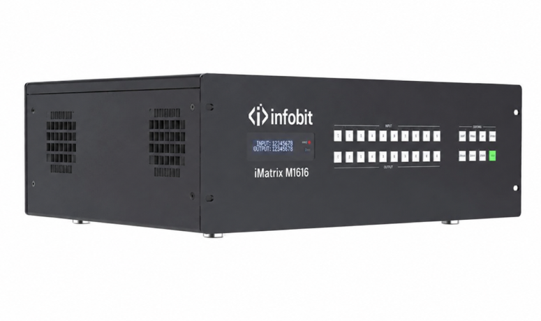 Модульный бесшовный 4K матричный коммутатор с функцией видеостены Infobit iMatrix M1616 
